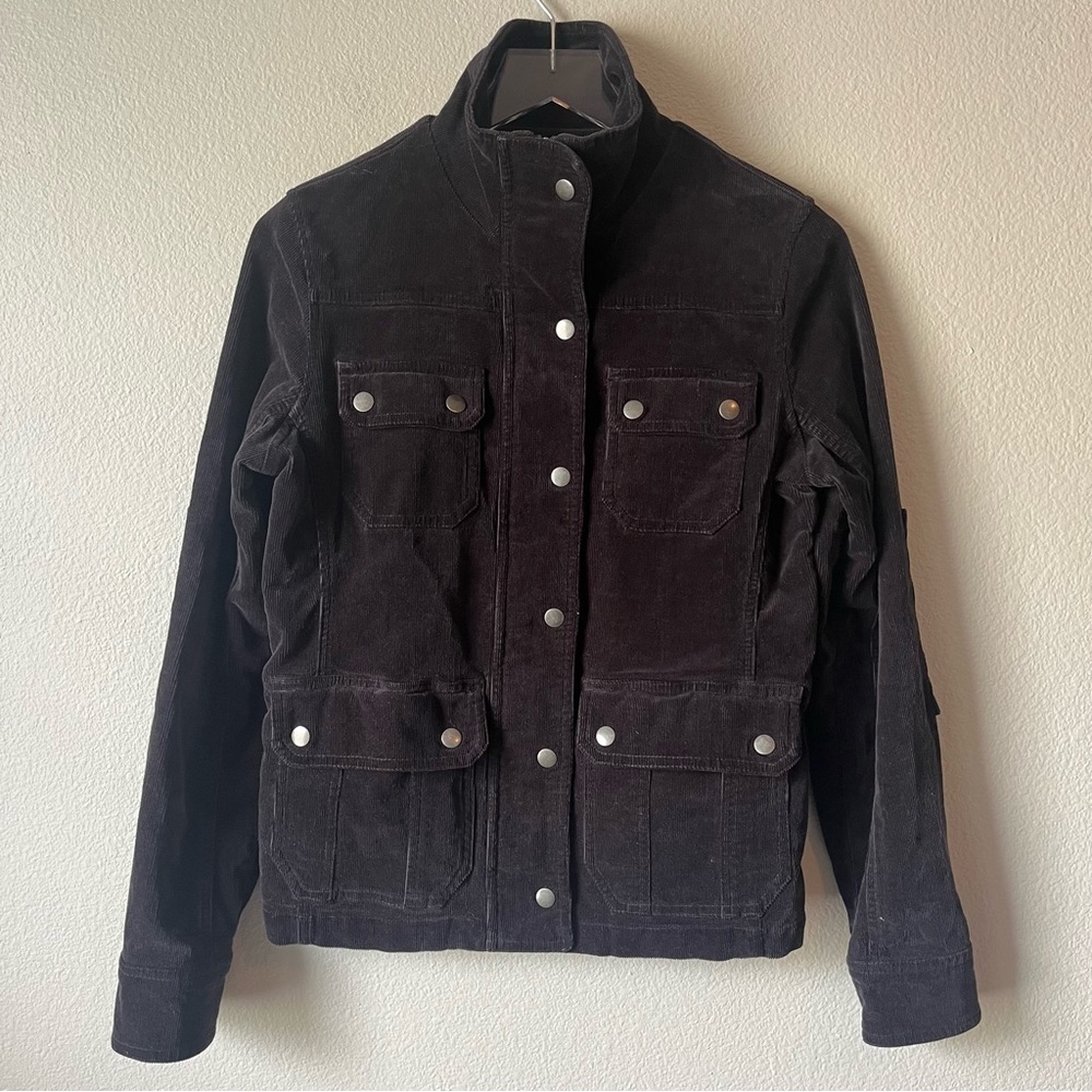 Kut From The Kloth Dark Gray Corduroy Zipper Snap Button Jacket Size Small